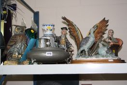 CAPODIMONTE FIGURES, including Owl, Partridges, Lawyer, etc, some with certificates, together with