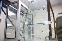 TWO TABLE TOP GLASS DISPLAY CASES FITTED WITH SHELVES (2)