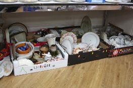 SIX BOXES OF CERAMICS, including kitchenalia, Coalport, etc, together with other items loose