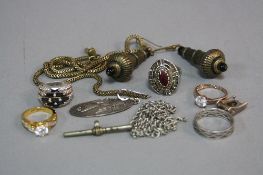 A BAG OF ASSORTED SILVER AND OTHER JEWELLERY