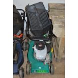 A TECUMSEH PETROL LAWN MOWER, with grass box