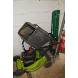 A PERFORMANCE PETROL LAWN MOWER, with grass box and a Qualcast Turbomac 1100 garden vac (2)