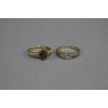 TWO 9CT DRESS RINGS, ring sizes N1/2 and O, approximate weight 6.3 grams