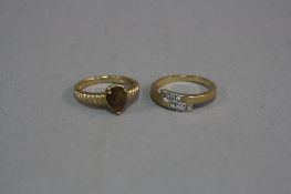 TWO 9CT DRESS RINGS, ring sizes N1/2 and O, approximate weight 6.3 grams