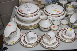 A ROYAL WORCESTER GROSVENOR PATTERN PART DINNER SERVICE, includes a pair of covered twin handled