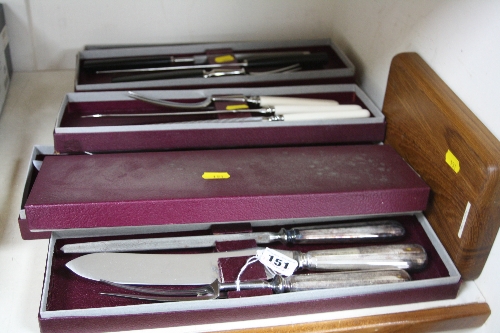 SEVEN VARIOUS CARVING SETS