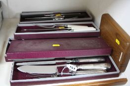 SEVEN VARIOUS CARVING SETS