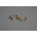 TWO 9CT DRESS RINGS, ring sizes N1/2 and M1/2, approximate size 5.3 grams