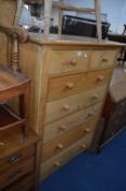 AN EARLY 20TH CENTURY PINE CHEST, of two short and five long drawers, approximate size width 98cm