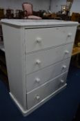 A LARGE VICTORIAN PAINTED PINE CHEST, of four long drawers, approximate size width 117cm x height
