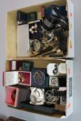 TWO BOXES OF MIXED COSTUME AND COLLECTABLES
