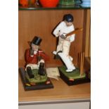 TWO DENNIS FAIRWEATHER FIGURES, Cricketer bowled out (bat loose) and Huntsman (chip to hat) (2)