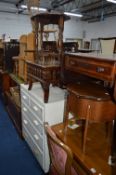 A QUANTITY OF OCCASIONAL FURNITURE, to include two occasional tables, sewing box, coffee table,