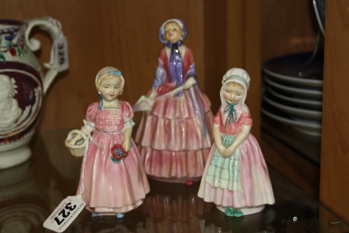 THREE ROYAL DOULTON FIGURES, 'Tinkle Bell' HN1677, 'Tootles' HN1680, 'Biddy' HN1513 (3)