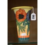 A SALLY TUFFIN VASE FOR DENNIS CHINA WORKS, Red and Blue Poppies design, marks to base 'S.T. Des