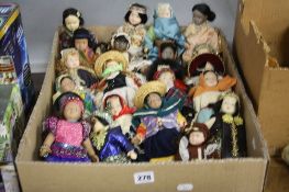 A COLLECTION OF MODERN COMPOSITION COLLECTORS COSTUME DOLLS, painted features, jointed bodies,