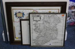 MORDEN (ROBERT) THE KINGDOM OF IRELAND, uncoloured, 42.5cm x 38cm, together with two replica maps of