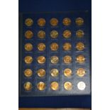 A LIMITED EDITION 1970 ENGLAND WORLD CUP COIN COLLECTION, by The Franklin Mint, thirty in bronze,