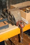 A RECORD VICE, a smaller vice and a clamp (3)