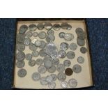 A BOX OF MIXED COINS