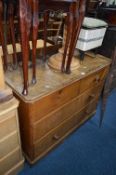 AN EARLY 20TH CENTURY ASH CHEST, of two short and two long drawers (losses)