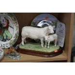 A BOXED LIMITED EDITION BORDER FINE ARTS FIGURE GROUP, 'Charolais Cow and Calf' style one, 1137,