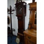 A GEORGIAN MAHOGANY AND ROSEWOOD CROSSBANDED LONGCASE CLOCK CASE, clock face included, no