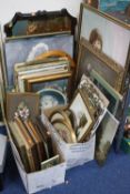 VARIOUS PICTURES AND MIRRORS, to include A.G.Clarke sketch (a.f), Marjorie Bishop still life pastel,