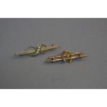TWO 9CT BAR BROOCHES, approximate weight 3.2 grams