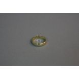 A 14CT GOLD BAND RING, ring size S, approximate weight 6.8 grams