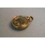 A 14CT OPEN LADIES FOB WATCH, approximate weight 39.2 grams