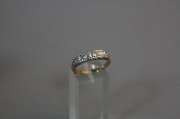 A 9CT DIAMOND HALF ETERNITY RING, ring size P, approximate weight 3.4 grams