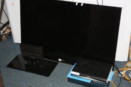 AN LG 47' LED TV, with boxed wall mount and a Sky + box (two remotes)