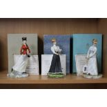 THREE BOXED LIMITED EDITION ROYAL WORCESTER FIGURES FROM VICTORIAN SERIES, 'Bridget', 'Emily',