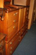 FOUR VARIOUS TEAK CHEST OF DRAWERS ETC (5)