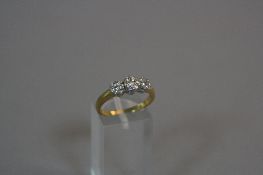 AN 18CT DIAMOND FLOWER SET RING, ring size P, approximate weight 4.2 grams