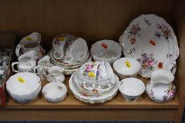 ROYAL CROWN DERBY 'DERBY POSIES' PART TEAWARES, to include various jugs, four cups, six saucers, six