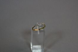 A 1920'S 18CT FIVE STONE DIAMOND RING, ring size O, approximate weight 2.5 grams