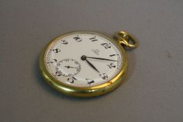 AN OMEGA GOLD PLATED TOP WINDING POCKET WATCH, cal 960, 13 jewel