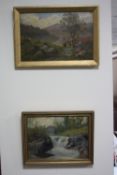 OCTAVIUS WILMOT, ''SKELWORTH FORCE, AMBLESIDE'', oil on board, signed lower right, exhibition