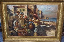 NINO, SALVADORE, 'Children of Naples', oil on canvas, approximate size 49cm x 69cm