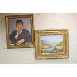 NOEL, ELVIS PRESLEY, A HALF LENGTH PORTRAIT OF THE SINGER, oil on canvas, signed lower right,