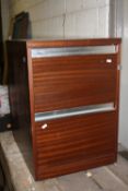 A TWO DRAWER FILING CABINET (key)