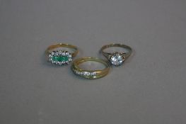 THREE 9CT DRESS RINGS, ring sizes M, N, O, approximate weight 6.5 grams
