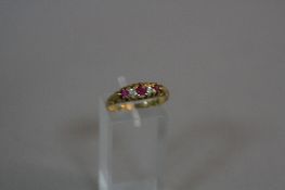 A VICTORIAN RUBY AND DIAMOND GYPSY RING, Birmingham 1898, ring size Q, approximate weight 3.0 grams