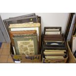 COUNTRY SPORTS AND HEAVY HORSE INTEREST, two boxes of prints including hunting and farming themed (