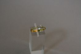 AN 18CT DIAMOND SOLITAIRE RING, ring size O, approximate weight 2.2 grams