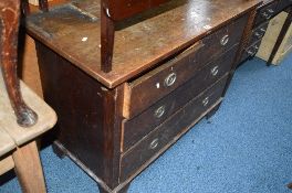 AN OAK ART DECO CHEST, of two short and two long drawers, (originally a dressing table)