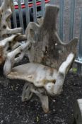 A TEAK ROOT ARMCHAIR