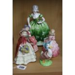 THREE ROYAL DOULTON FIGURES, 'Granny's Shawl' HN1647 (some chips to flowers), 'Cissie' HN 1809